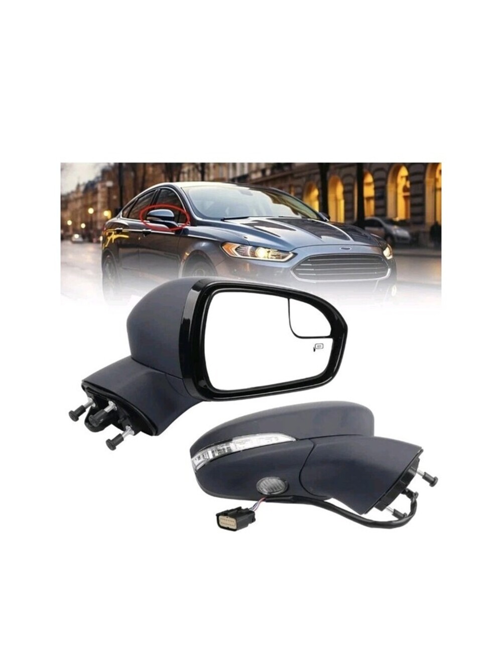 Right Passenger Side Mirror Assembly Compatible with Ford Fusion 2016-2020 Power